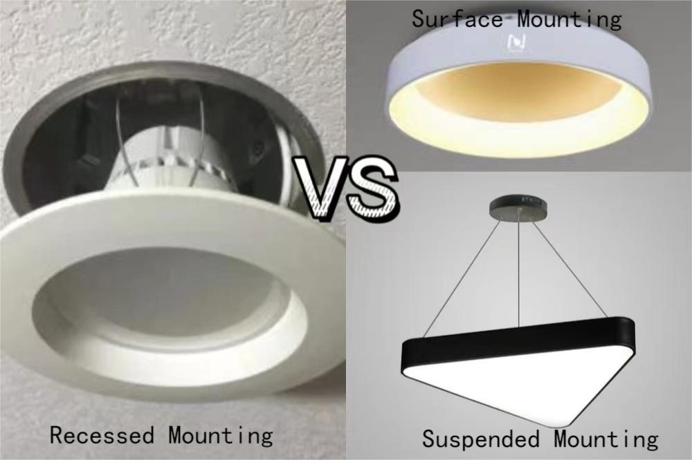 Recessed vs surface mounted ceiling lights comparison diagram - các loại đèn trần được lắp đặt phổ biến nhất 2026 - quangcao3